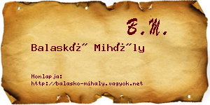 Balaskó Mihály névjegykártya
