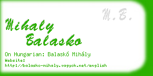mihaly balasko business card
