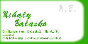 mihaly balasko business card